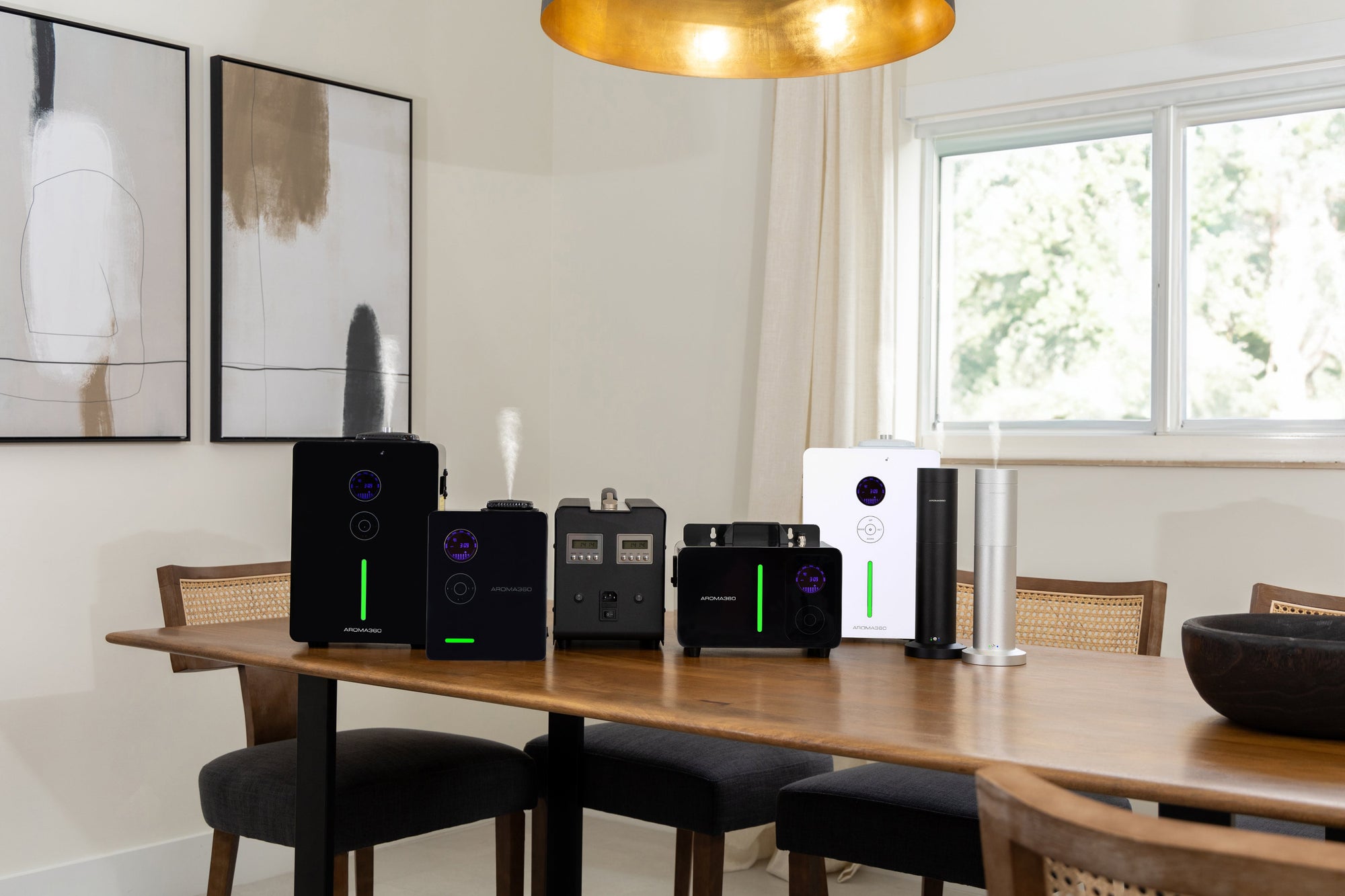 assortment of home diffuser on-top of wood table