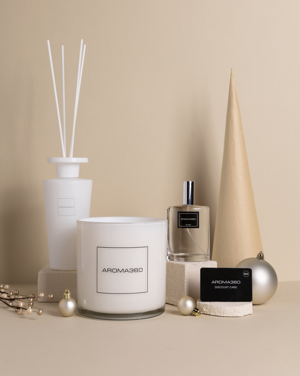 4-Wick Candle + Reed Diffuser + Room Spray + $50 Gift Card