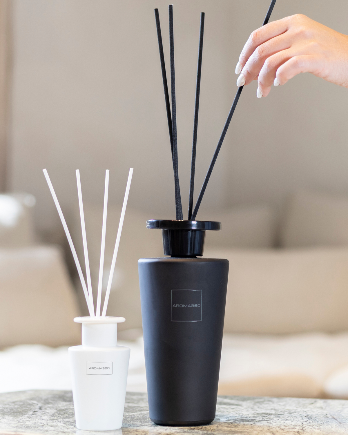 Elegant 500mL My Way reed diffuser with notes of sandalwood, cedar, Tuscan leather, and amber. Lasts 3-6 months, creating a refined and long-lasting aromatic experience.